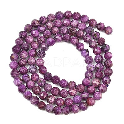 Heated Natural Sugilite Beads Strands G-B193-B03-4mm-1