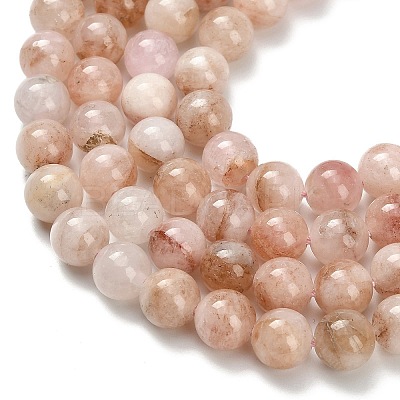 Natural Pink Morganite Beads Strands G-H335-B01-8mm-1