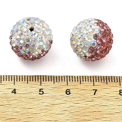 Gradient Color Design Polymer Clay Rhinestone Beads CLAY-NH0001-03G-1