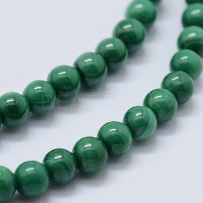 Natural Malachite Beads Strands G-F571-27AB1-8mm-1