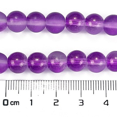 Frosted Transparent Glass Bead Strands X1-GLAA-P065-8mm-15-1