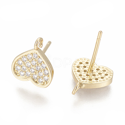 Brass Stud Earring Findings ZIRC-O034-20G-1