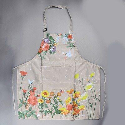 Flower Pattern Polyester Sleeveless Apron AJEW-WH20020-210A-1