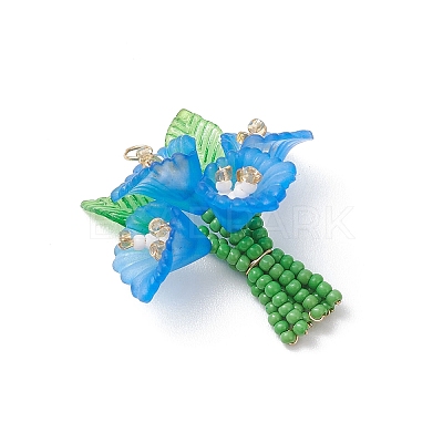 Glass Seed Beaded Pendants PALLOY-MZ01155-01-1