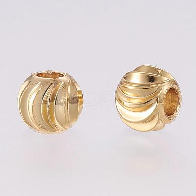 Brass Spacer Beads KK-G312-01G-5mm-G-1