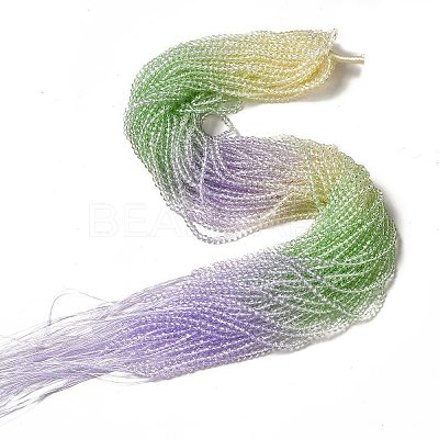 Transparent Gradient Color Glass Beads Strands X1-GLAA-H021-01B-11-1