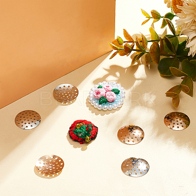400Pcs 4 styles Iron Finger Ring/Brooch Sieve Findings IFIN-GA0001-49-1