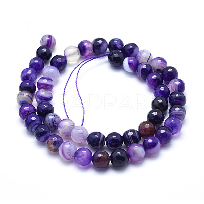Natural Striped Agate/Banded Agate Beads G-J371-13-12mm-1