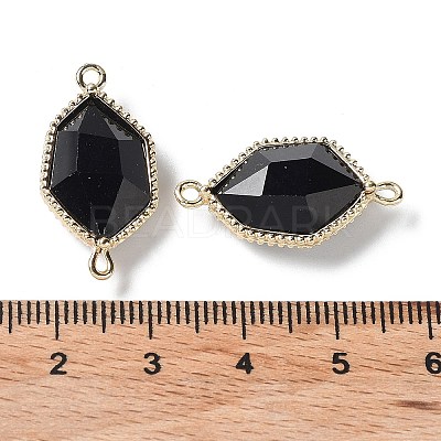 Natural Mixed Gemstone Connector Charms G-C087-02G-A-1