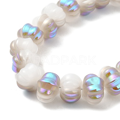 Half Rainbow Plated Electroplate Glass Beads GLAA-G106-02A-HR02-1
