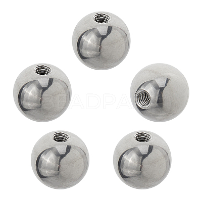 5Pcs 304 Stainless Steel Round Cord End Caps STAS-FH0002-40B-1