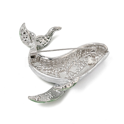 Whale Alloy Rhinestone Lapel Pin Brooches AL-CBAF606-04P-02-1