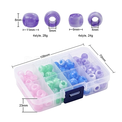 8 Style Acrylic European Beads MACR-YW0001-59A-1