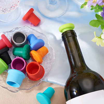 14Pcs 14 Styles Silicone Bottle Stopper AJEW-TA0002-54-1