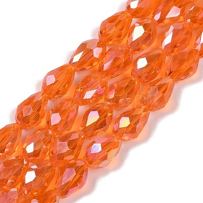 Transparent Electroplate Glass Beads Strands EGLA-N013-T6mm-B09-1