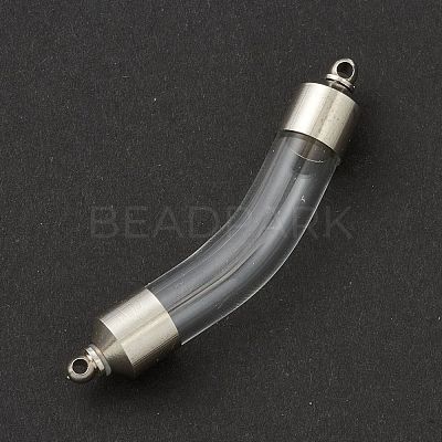 Transparent Glass Vial Pendant Normal Link Connectors GLAA-D004-01P-01-1