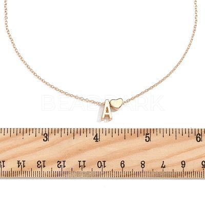 Alloy Letter Heart Pendant Necklaces for Women NJEW-FS0001-09X-1