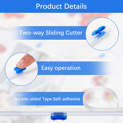 Plastic Reusable Cling Film Slide Cutter AJEW-CP0007-87C-1