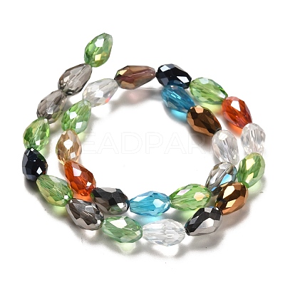 Faceted Teardrop Glass Beads Strands X-GS053-AB-1