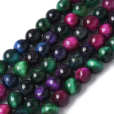 Natural Tiger Eye Beads Strands G-B133-A02-6MM-06-1