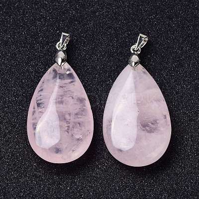Natural Rose Quartz Pendants G-D084-01P-B15-1