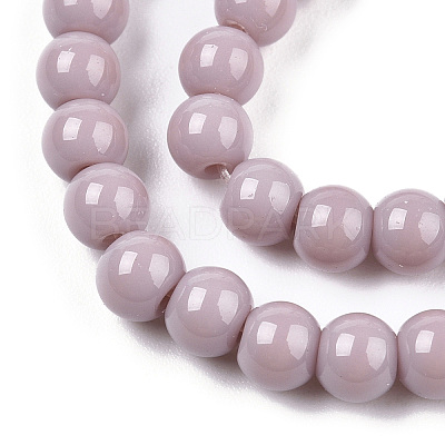 Opaque Solid Color Glass Beads Strands LS-GLAA-T032-P4mm-07-1