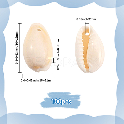 100Pcs Natural Cowrie Shell Beads BSHE-LT0001-03A-1