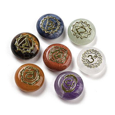 7 Chakra Natural Gemstone Beads Sets G-F761-02-1