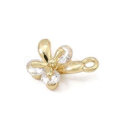 Brass Micro Pave Clear Cubic Zirconia Charms CU-CBA3D76-03G-02-1
