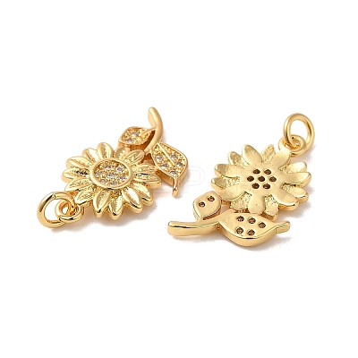 Rack Plating Brass Micro Pave Cubic Zirconia Pendants X-KK-K377-60G-1