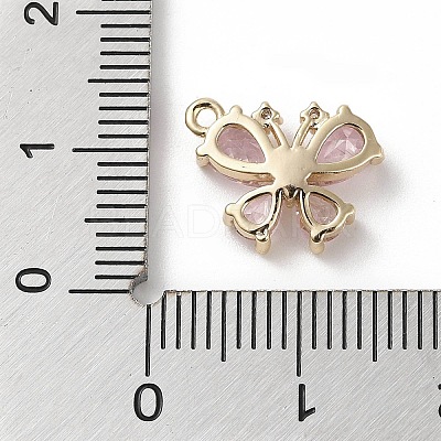 Brass Micro Pave Cubic Zirconia Charms KK-G491-28G-03-1