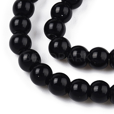 Opaque Solid Color Glass Beads Strands X-GLAA-T032-P8mm-01-1