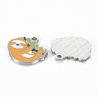 Rack Plating Alloy Enamel Pendants X-ENAM-N053-36-RS-1