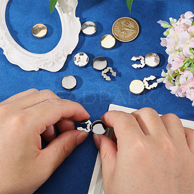 12Pcs 3 Colors Brass Cufflinks KK-GL0001-05-1