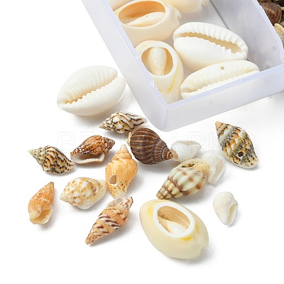 6 Styles Natural Mixed Cowrie Shell Beads Sets BSHE-YW0001-05-1