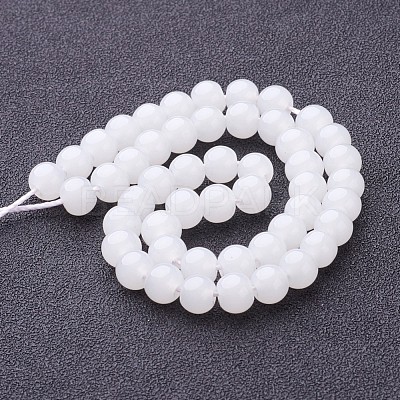 Imitation Jade Glass Beads Strands X-GMR6mmC26-1