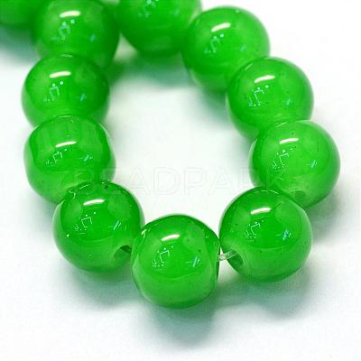 Baking Paint Imitation Jade Glass Round Bead Strands DGLA-Q021-8mm-10-1