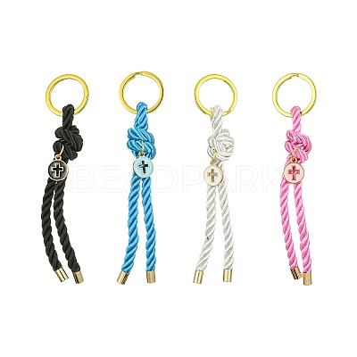 Nylon Knot & Alloy Enamel Keychain KEYC-JKC00567-1