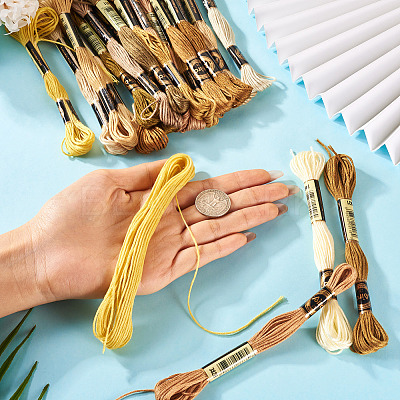 22 Bundles 22 Colors Autumn Themed Polyester Embroidery Floss OCOR-TA0002-80-1