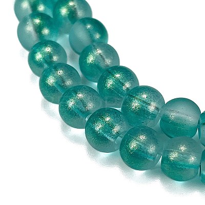 Frosted Transparent Glass Bead Strands LS-GLAA-P065-6mm-08-1