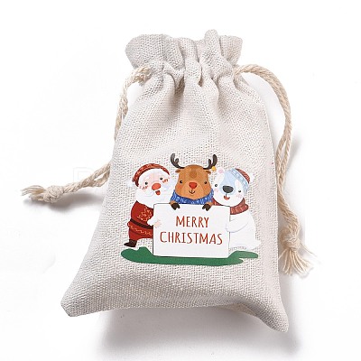 Christmas Cotton Cloth Storage Pouches X-ABAG-M004-02J-1