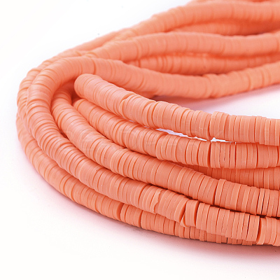 Flat Round Handmade Polymer Clay Beads CLAY-R067-6.0mm-19-1