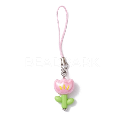 Flower Acrylic Mobile Straps HJEW-JM01883-1