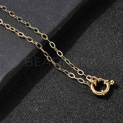 304 Stainless Steel Cable Chain Necklaces with Spring Ring Clasps for Women X-NJEW-Z091-15G-1