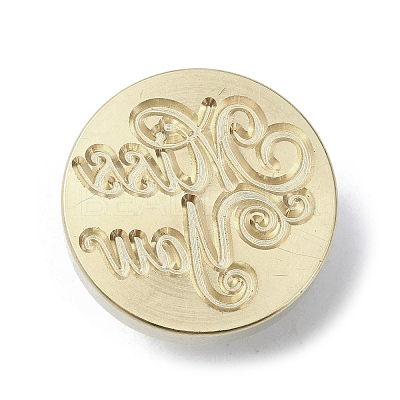 Miss You Wax Seal Brass Stamp Heads AJEW-M038-01E-G-1