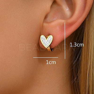Exquisite Stainless Steel Rhinestone Hoop Earrings AK6534-2-1