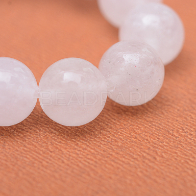 Round Natural White Jade Bead Strands G-R345-4mm-06-1