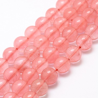 Cherry Quartz Glass Bead Strands G-G735-44-8mm-1