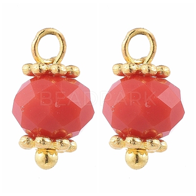 Faceted Imitation Jade Glass Charms PALLOY-JF00455-M-1