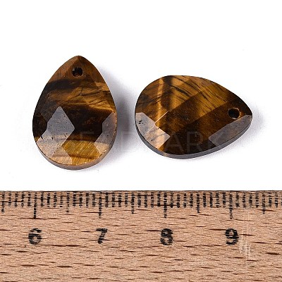 Natural Tiger Eye Pendants G-N362-13A-1